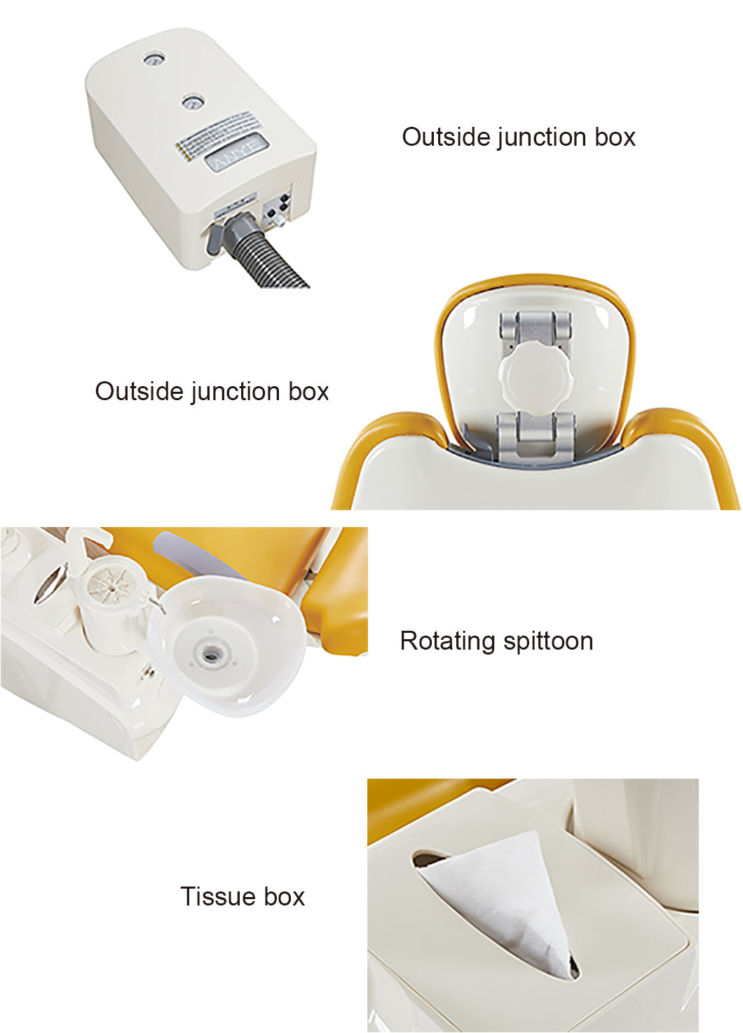 In Stock Dental Chair Hospital Clinic Dental Colorful Soft Dentist Chair #