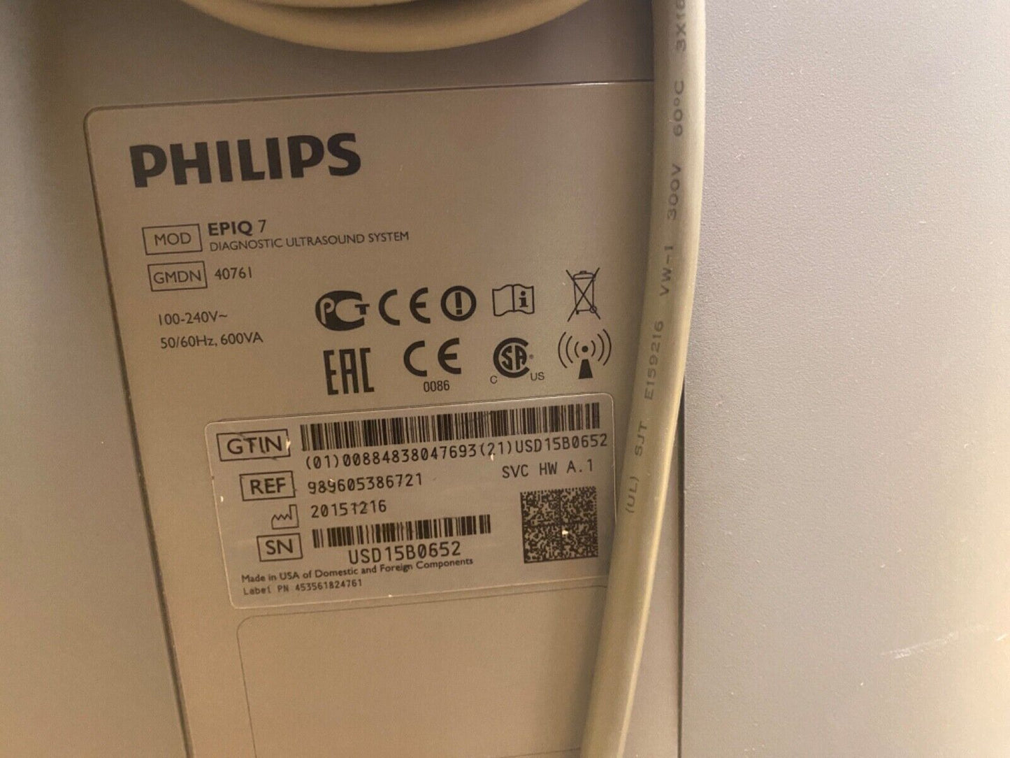 PHILIPS EPIQ 7G Ultrasound DOM- 2015 with one Probe L18-5 All Options Enabled #
