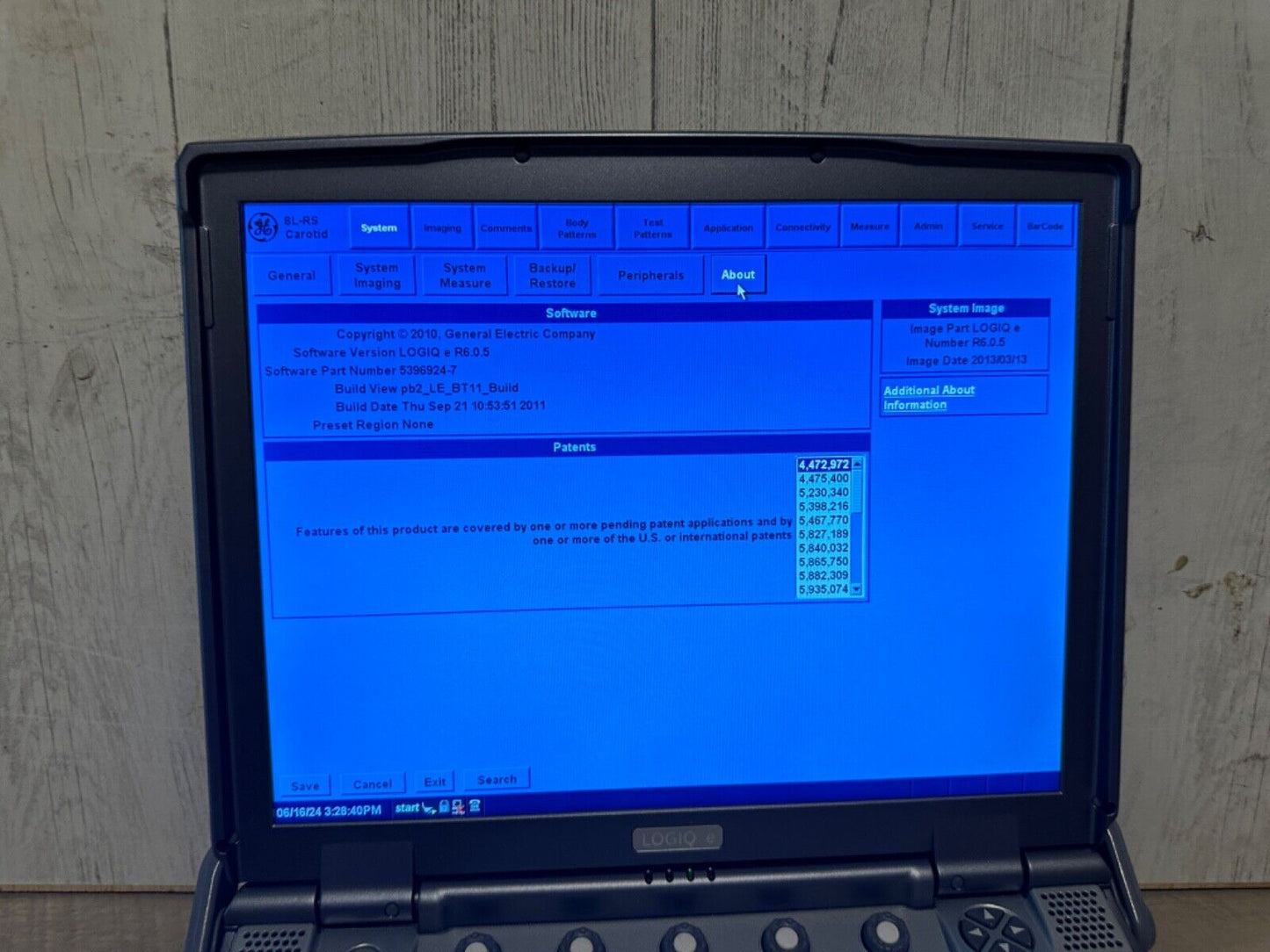 GE Logiq E portable ultrasound 2008 with 4C-Rs Abdominal probe #
