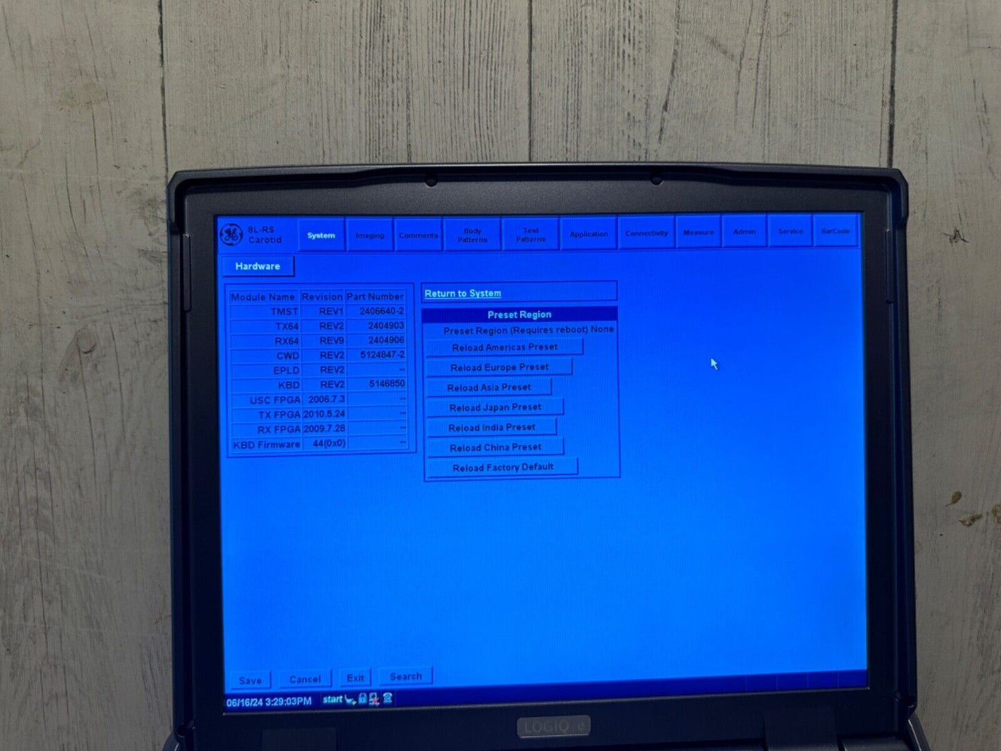 GE Logiq E portable ultrasound 2008 with 4C-Rs Abdominal probe #