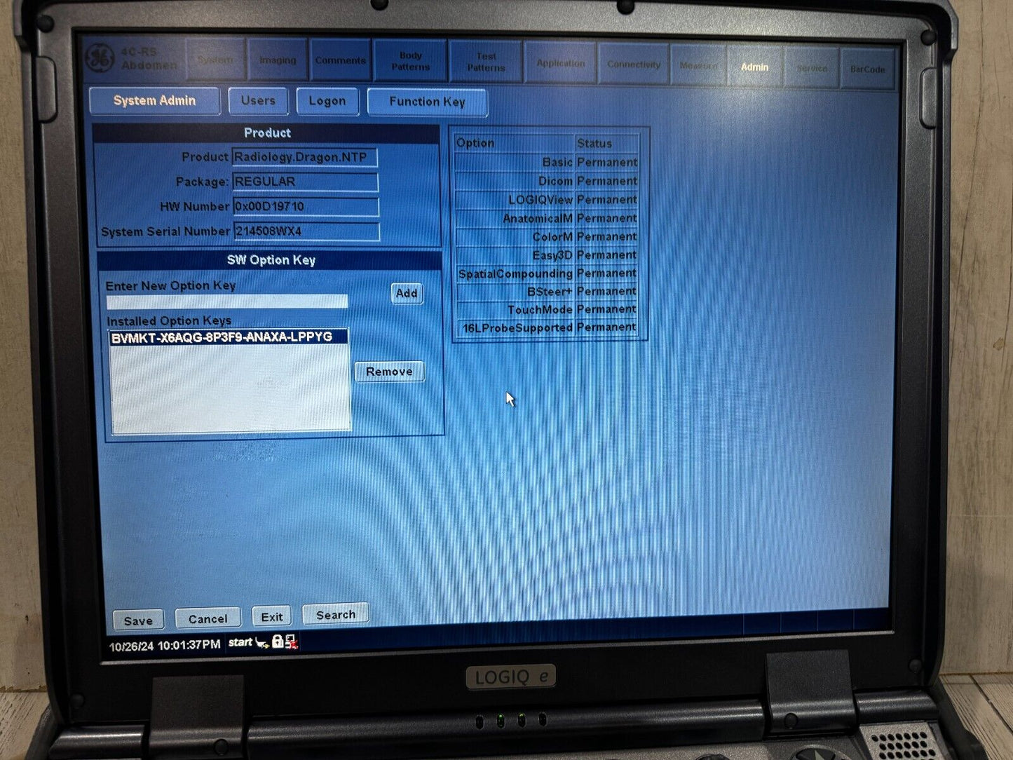 GE Logiq E portable ultrasound 2011 with 4C-Rs Abdominal Probe #