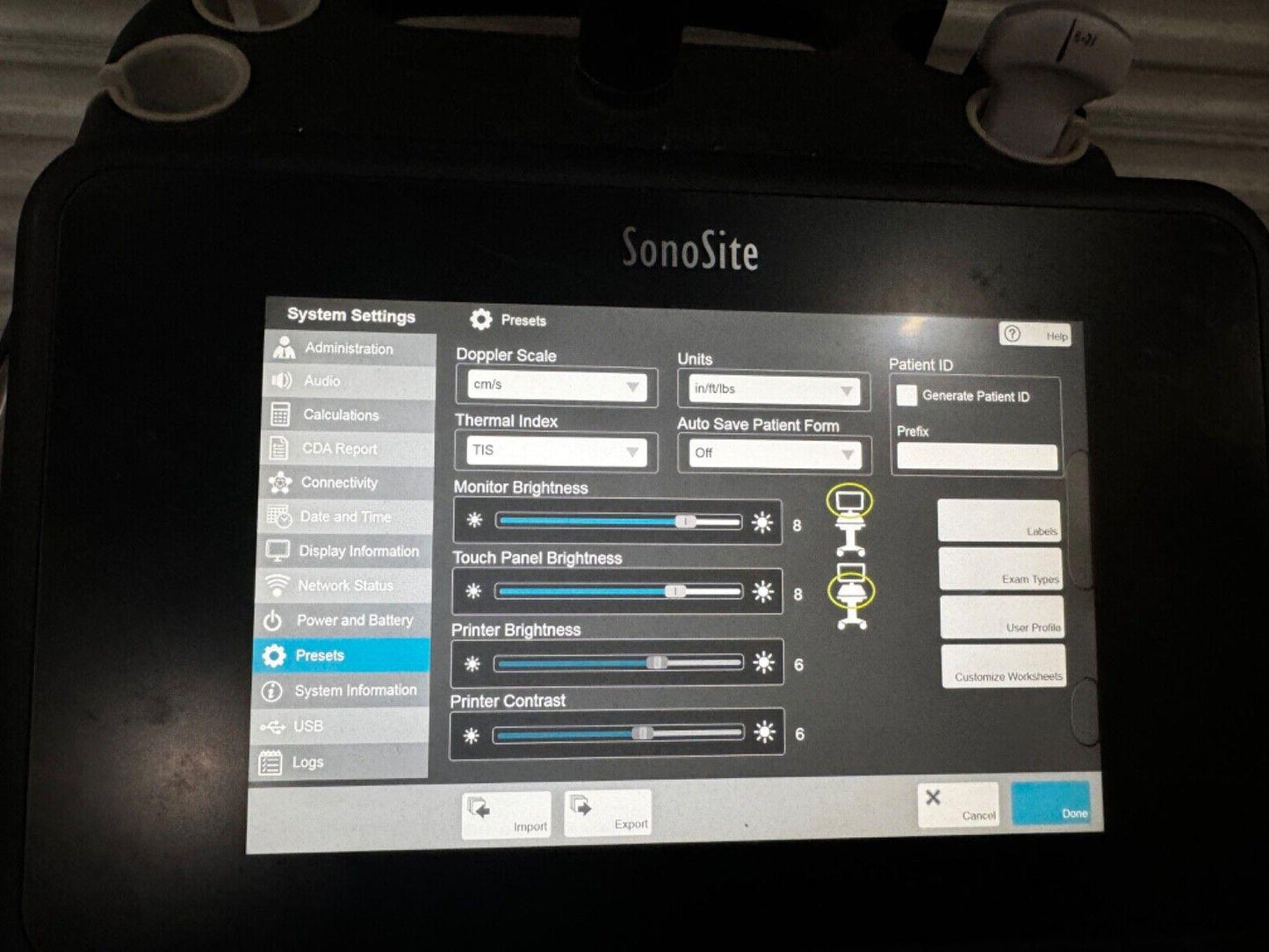 Sonosite X-porte Ultrasound with one C60XP Abdominal Probe #