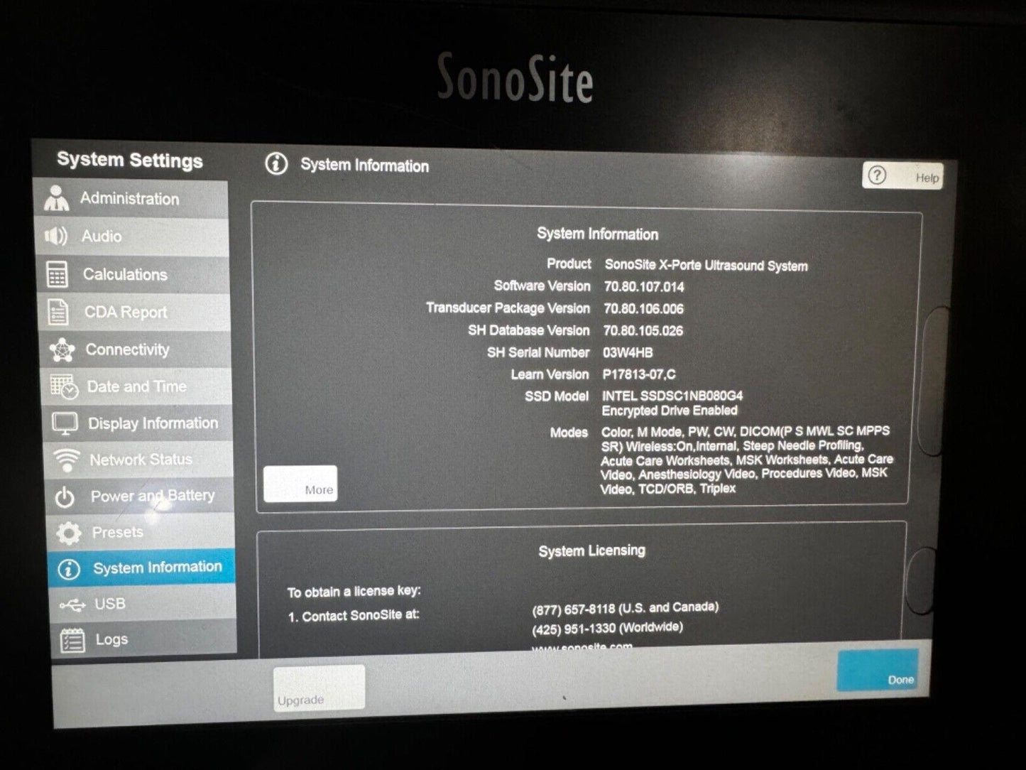 Sonosite X-porte Ultrasound with one C60XP Abdominal Probe #