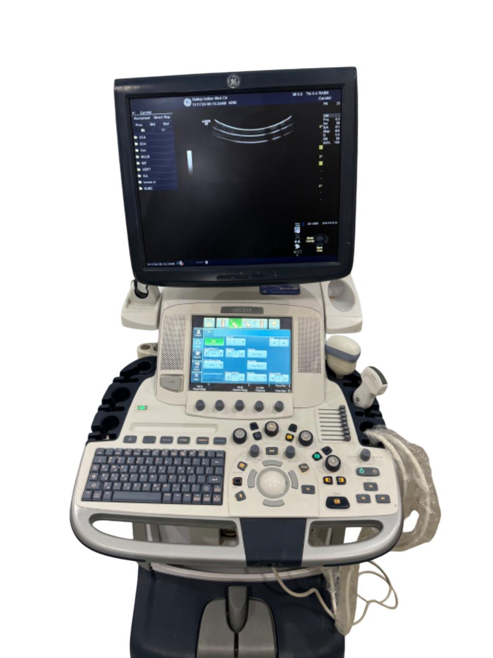 GE Logiq E9 4D Ultrasound with two Probe Volumetric RAB6 &Convex C2-9 DOM 2014 #