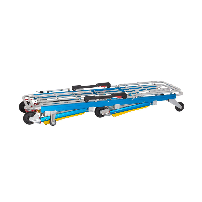 FDA Durable Aluminum Alloy Ambulance Stretcher with Smooth Rolling Wheels #