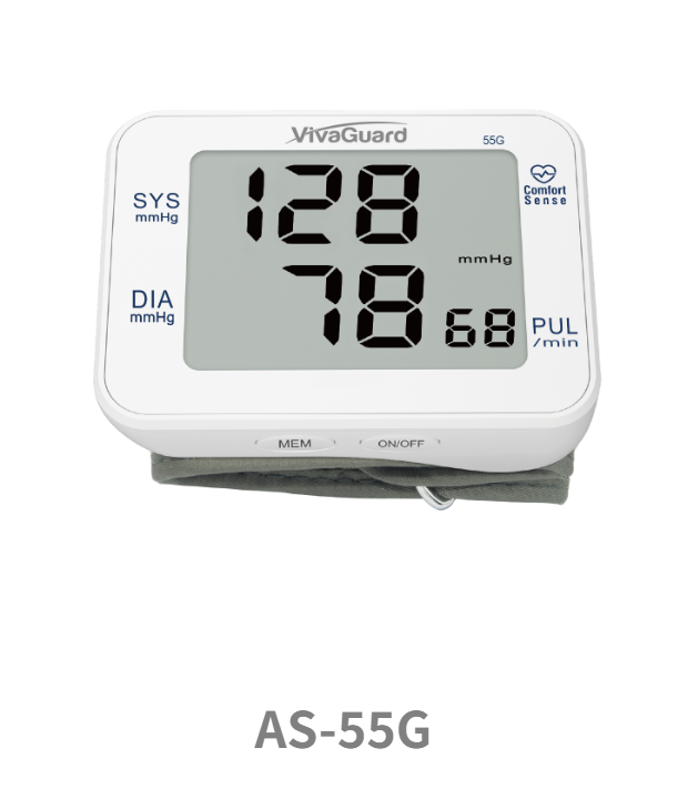 Global Healthcare Medical GHM AS-55G US wrist blood pressure monitoring system with automatic inflation and deflation, 60-reading memory, irregular heartbeat detection, excessive body movement detection, and compact wrist design for professional and home use