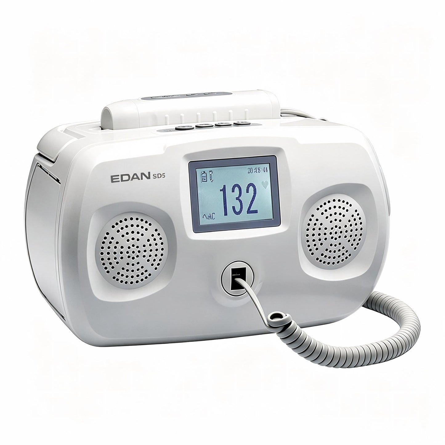 EDAN SD5 Ultrasonic Tabletop Doppler with remote control probe and dual speakers for fetal heart rate monitoring