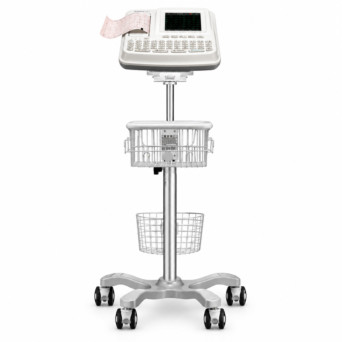 EDAN SE-601C 6-channel portable electrocardiograph with 5.7-inch TFT color touchscreen, simultaneous 12-lead acquisition and built-in thermal printer for routine clinical ECG