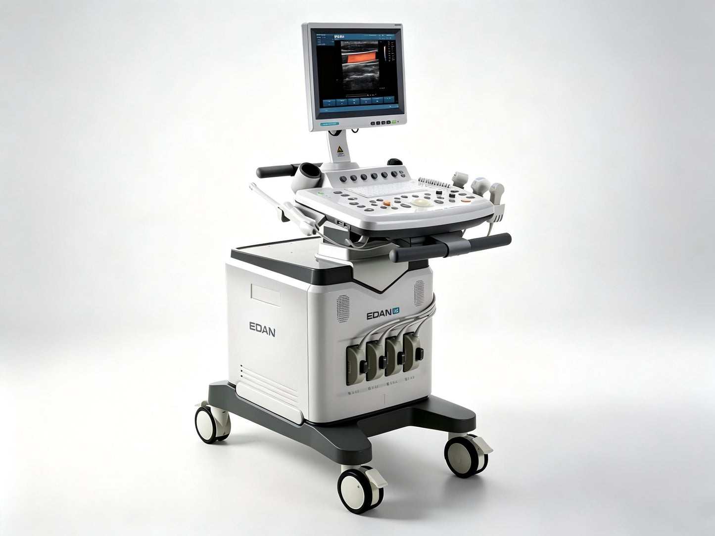 EDAN U2 Vet veterinary ultrasound system with 15-inch display and four transducer ports