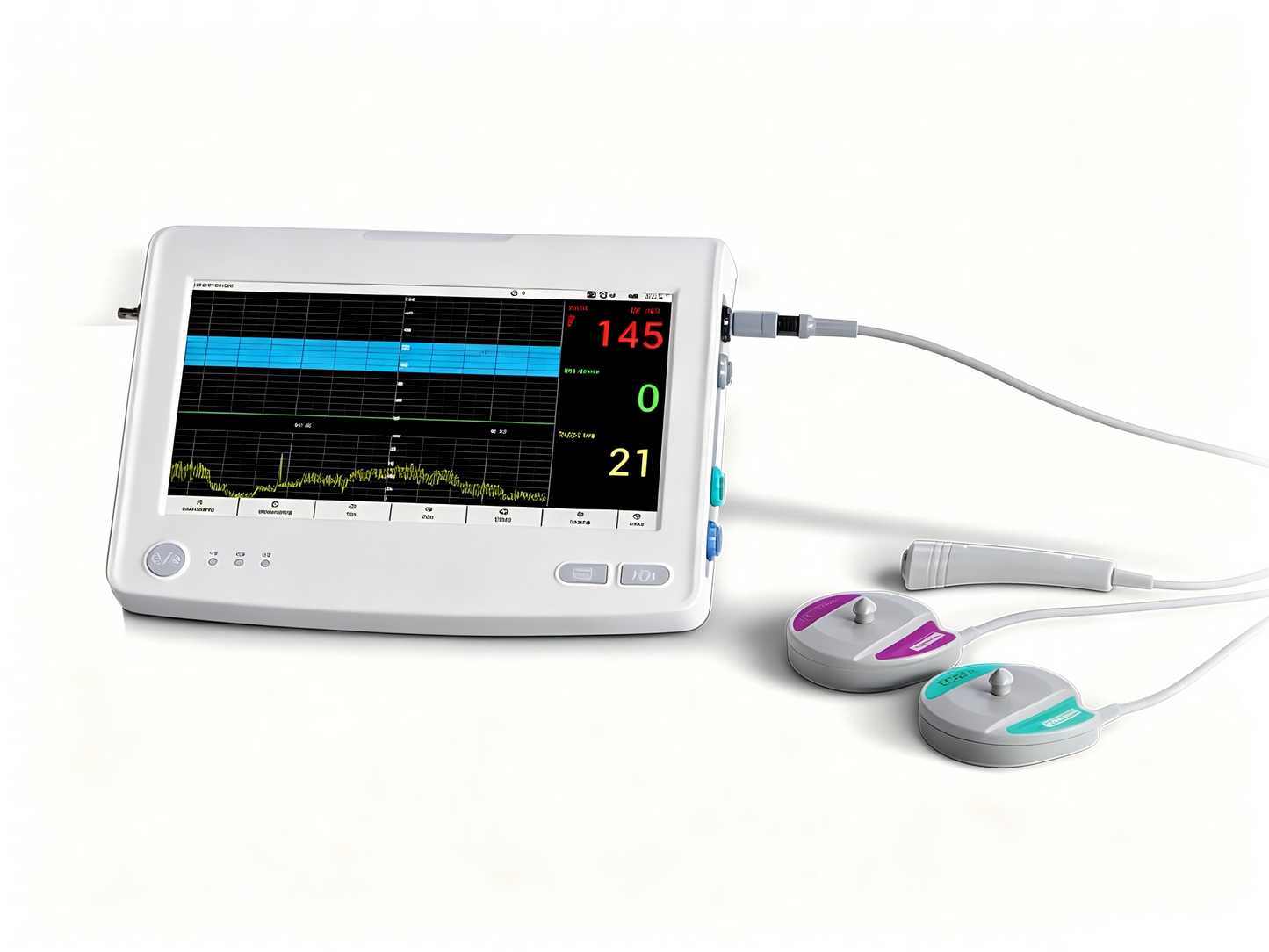 GHM L8E Fetal Monitor – 10.1" Android Touchscreen Portable PAD Monitor with WiFi, Laser Printer Support, Wireless Probe Compatibility, and Auto CTG Scoring #