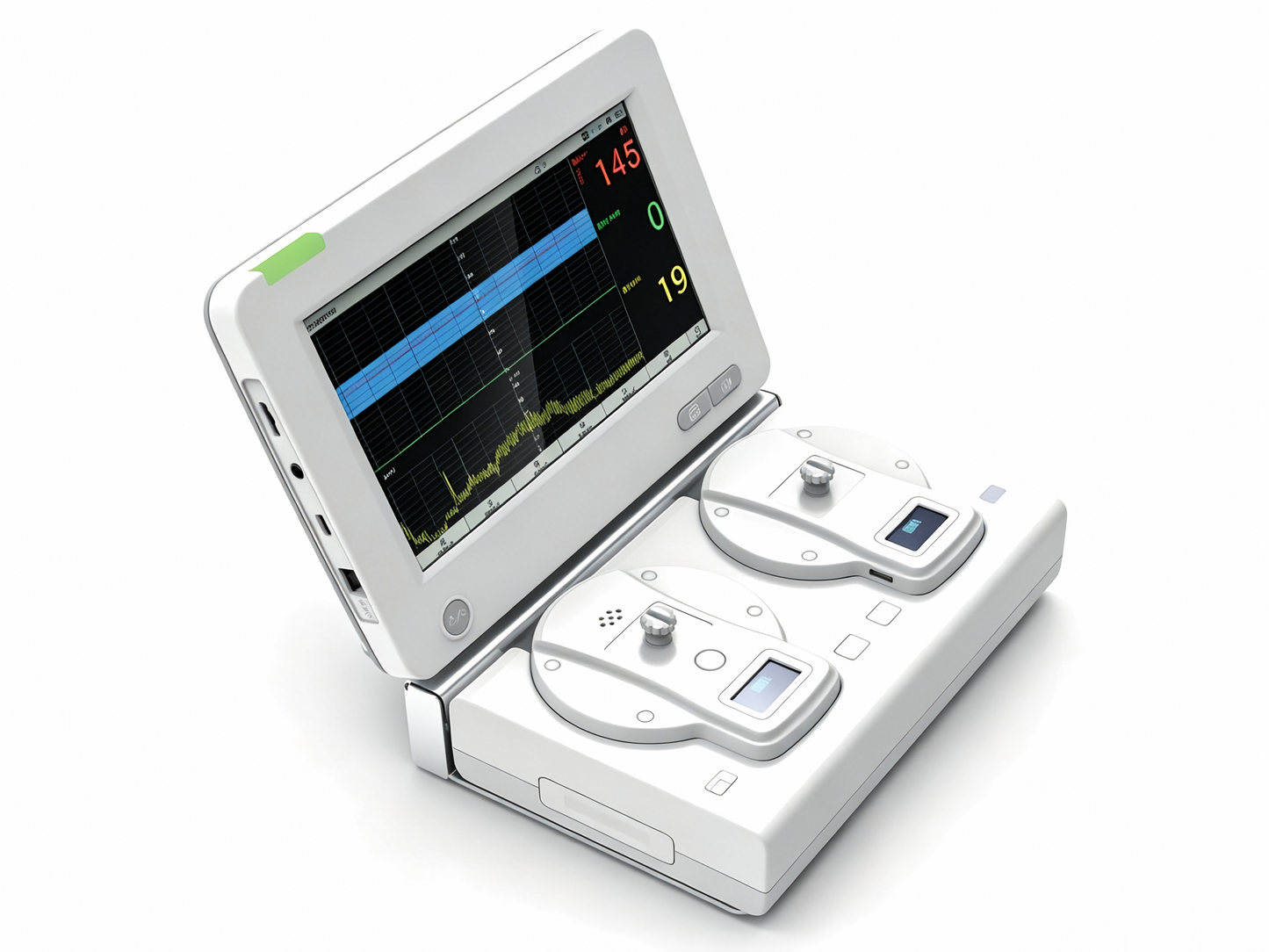 GHM L8F+eCTG8M Wireless Fetal Monitoring System – 7" Android Touchscreen PAD Monitor with WiFi, Central Monitoring Software, Waterproof Wireless Probes, and Auto CTG Scoring #