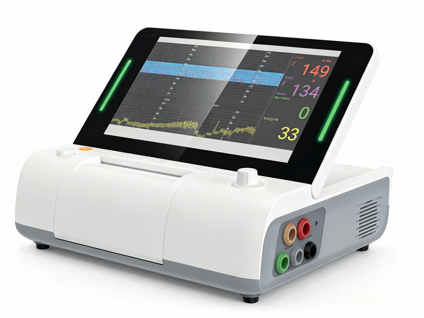 GHM L8 N-M Android Fetal Monitor – 10" Touchscreen Maternal/Fetal Monitor with WiFi, Thermal Printer, and Auto CTG Scoring #