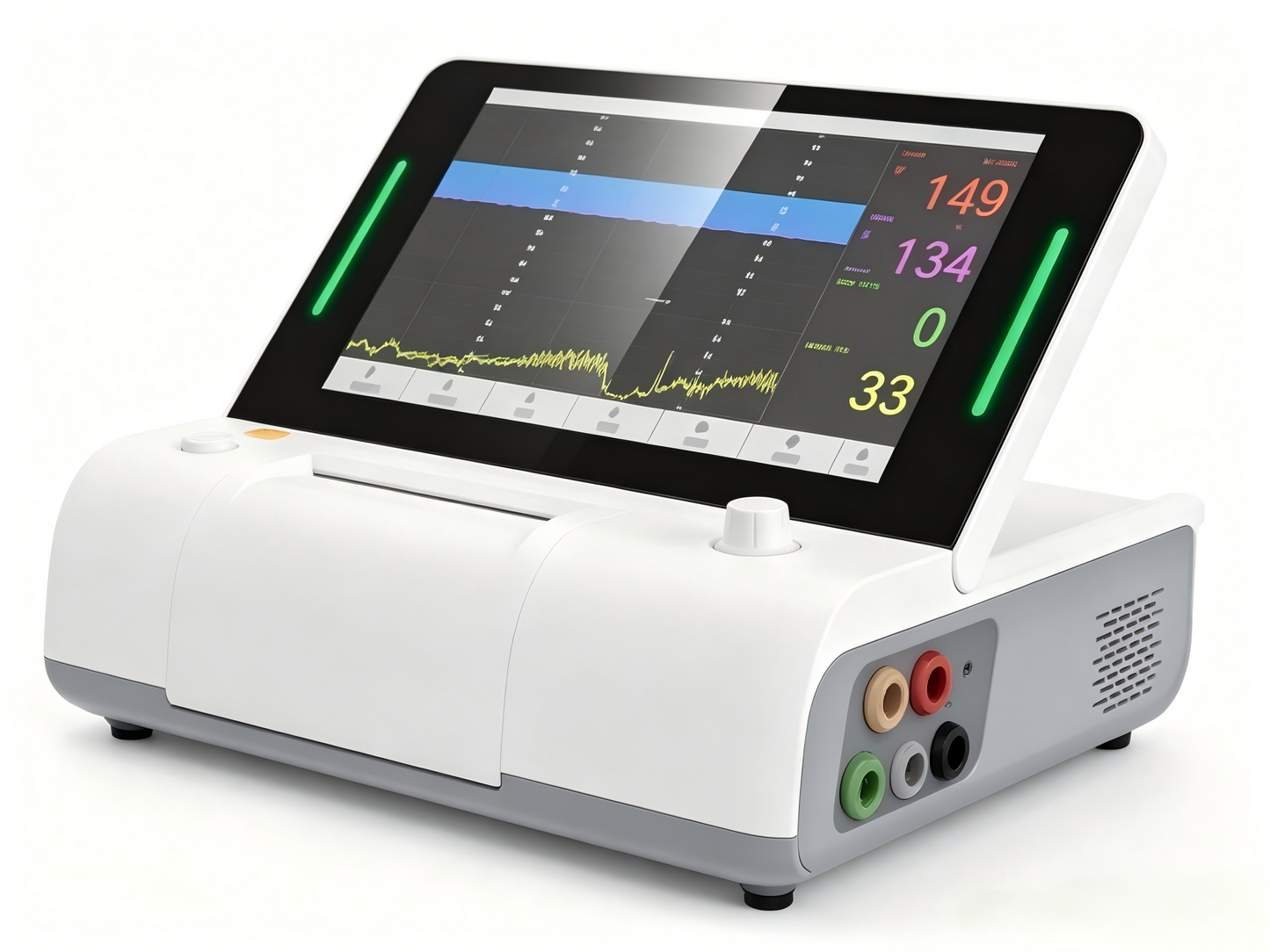 GHM L8 N Fetal Monitor – 10.1" Foldable Fetal/Maternal Monitor with Thermal Printer, Auto CTG Scoring, and Rechargeable Battery #
