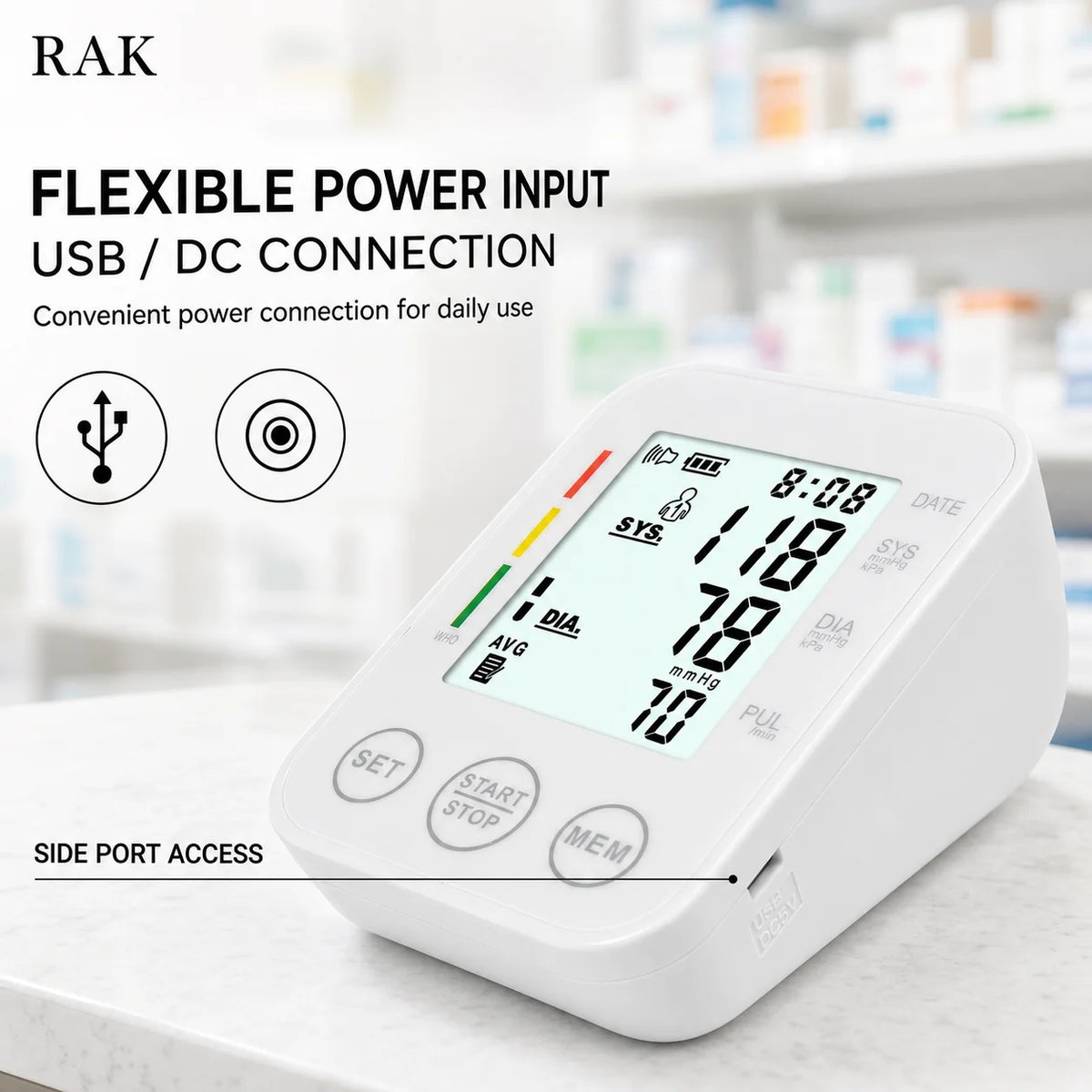 自动电动血压计 家用型 数字背光 LED 显示屏 2x99组记忆功能 血压监测仪 CE 认证