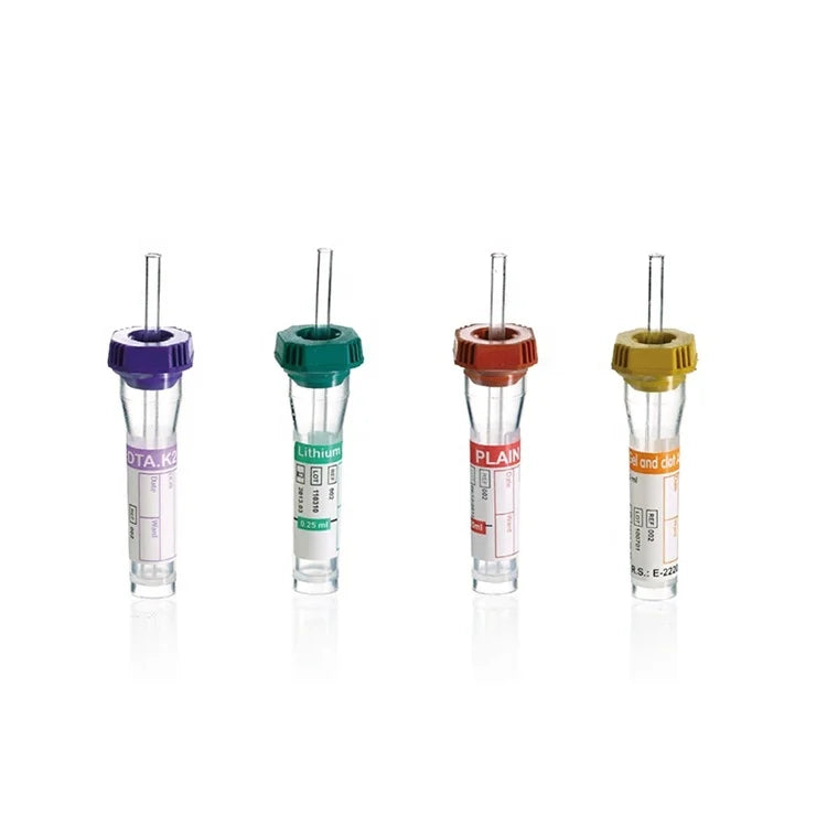 Micro Collection 0.5ml EDTA K2 K3 Sodium Heparin Clot Gel Activator PP Plastic Blood Capillary Tube With Suction Tube #