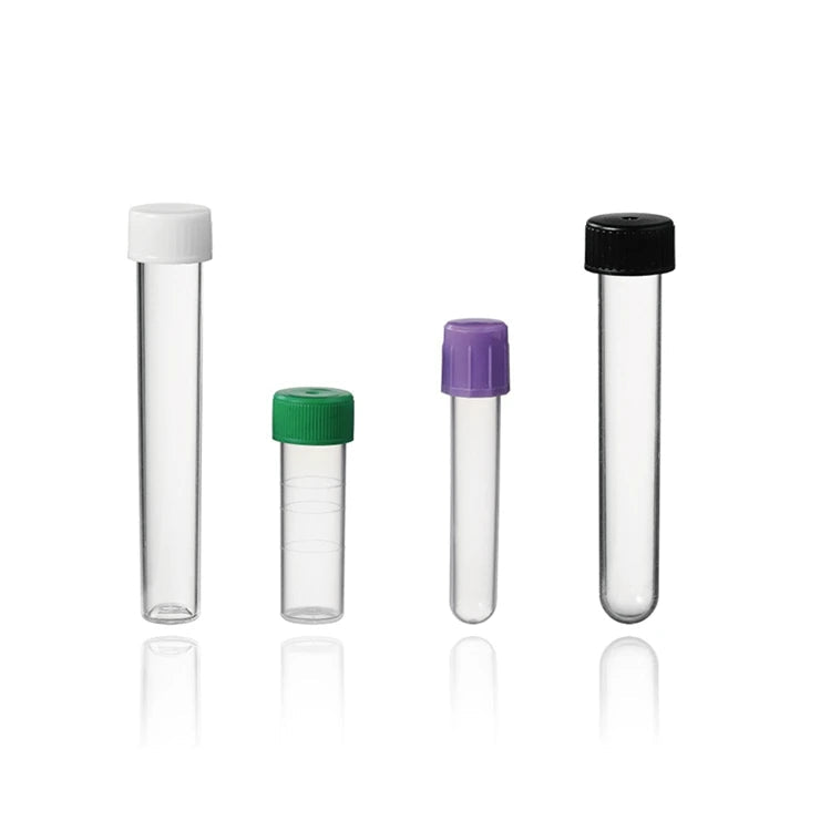 Transparent 12x75 Red Grey Green Purple Top Blood test Tube #
