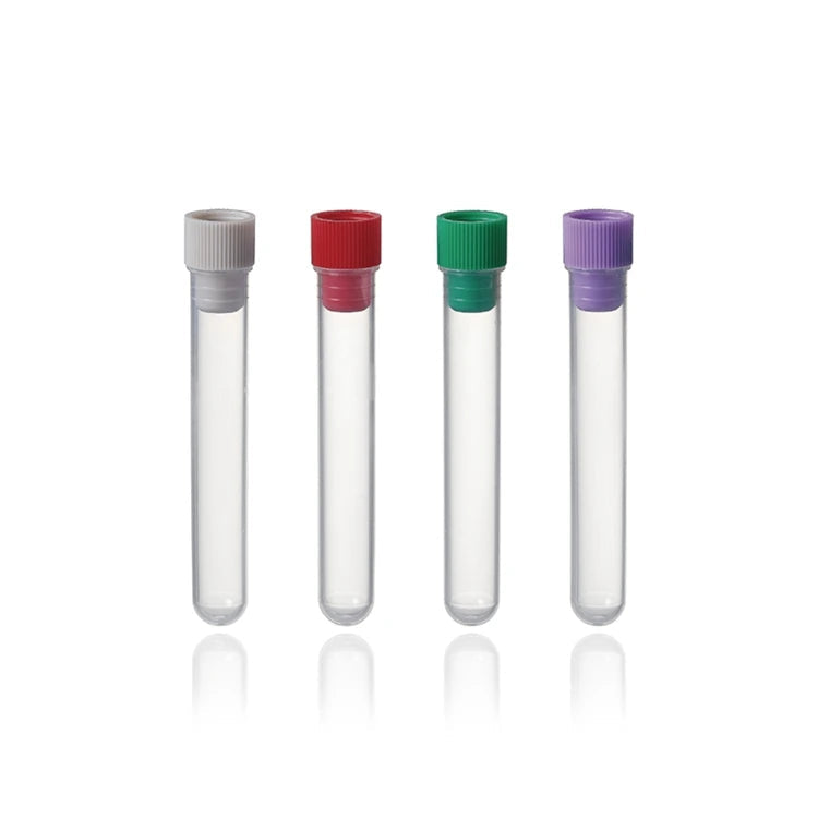 PS Material Lab 10ml Flat Bottom test Tube With Screw Cap #