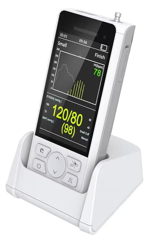 Global Healthcare Medical GHM RNpet100N US veterinary handheld vital sign monitor - multi-parameter handheld veterinary patient monitor with NIBP, SpO2, pulse rate, and temperature for dogs, cats, and large animal monitoring