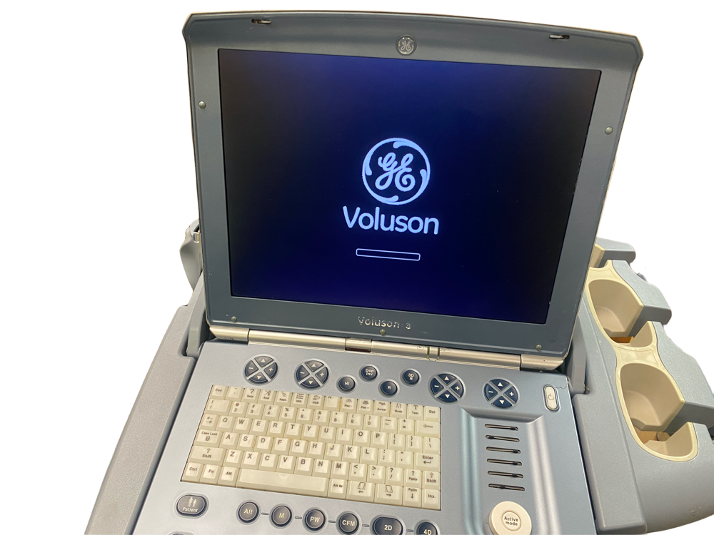 GE VOLUSON E PORTABLE ULTRASOUND MACHINE WITH 1 PROBE (AB2-7-RS) #