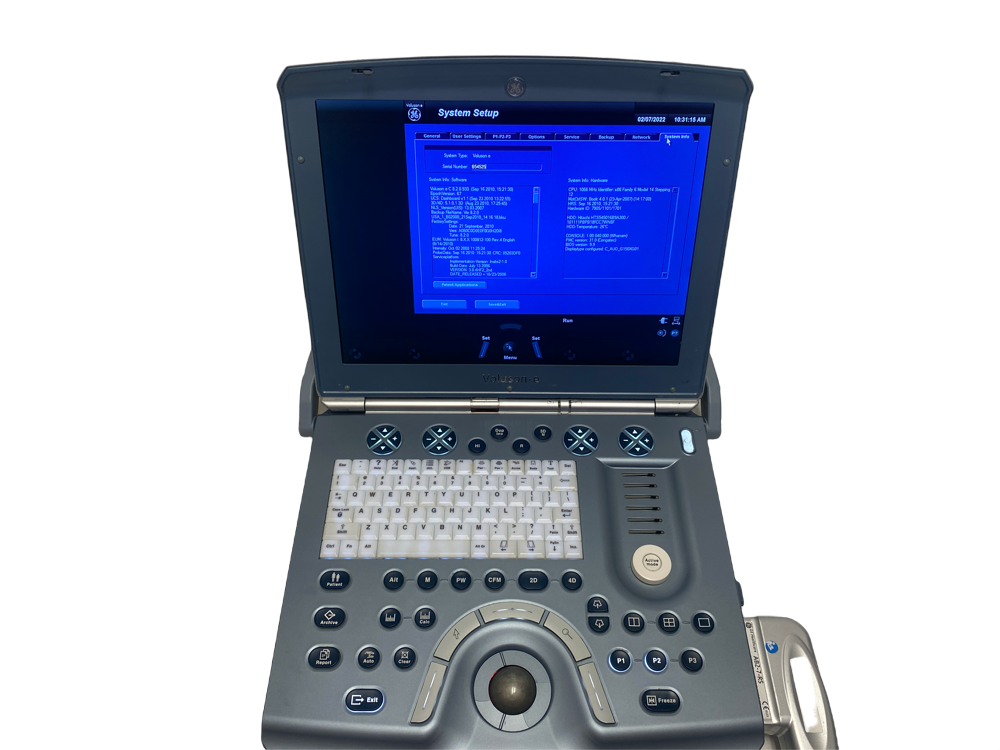 GE VOLUSON E PORTABLE ULTRASOUND MACHINE WITH 1 PROBE (AB2-7-RS) #