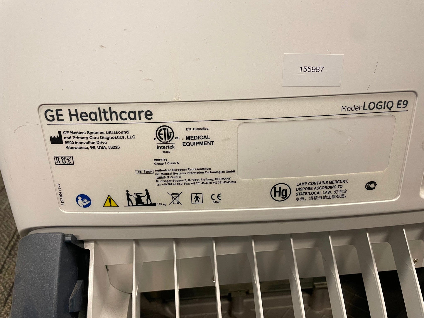 GE Logiq E9 Diagnostic Ultrasound System