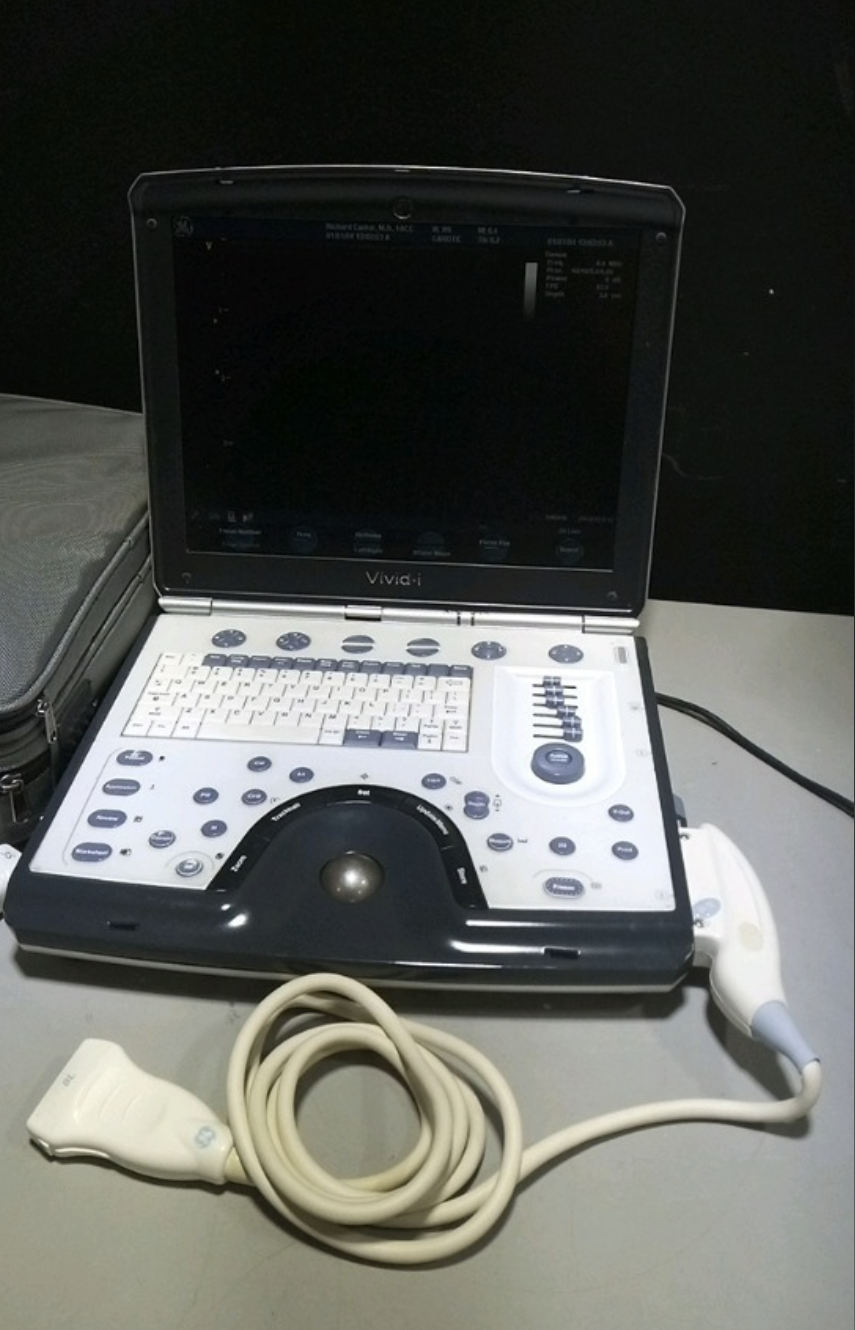 GE Vivid I Color Doppler Ultrasound Scanner, with 3s-RS cardiac & Linear L8-RS #