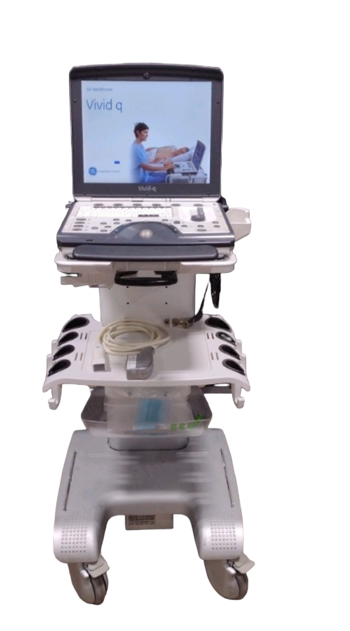 GE VIVID Q PORTABLE ULTRASOUND MACHINE WITH CART 2012 BT12 VERSION #