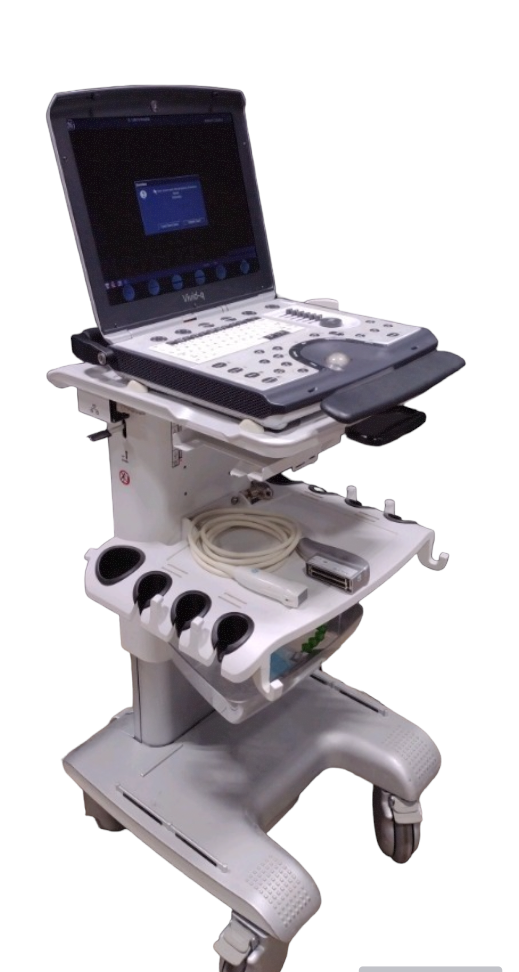 GE VIVID Q PORTABLE ULTRASOUND MACHINE WITH CART 2012 BT12 VERSION #