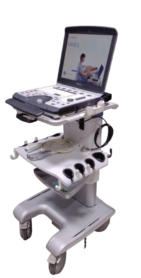 GE VIVID Q PORTABLE ULTRASOUND MACHINE WITH CART 2012 BT12 VERSION #