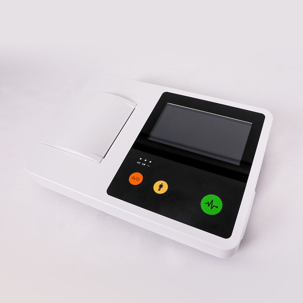 Medical Electrocardiogram 12 Leads 3 Channel Portable ECG EKG Machine #