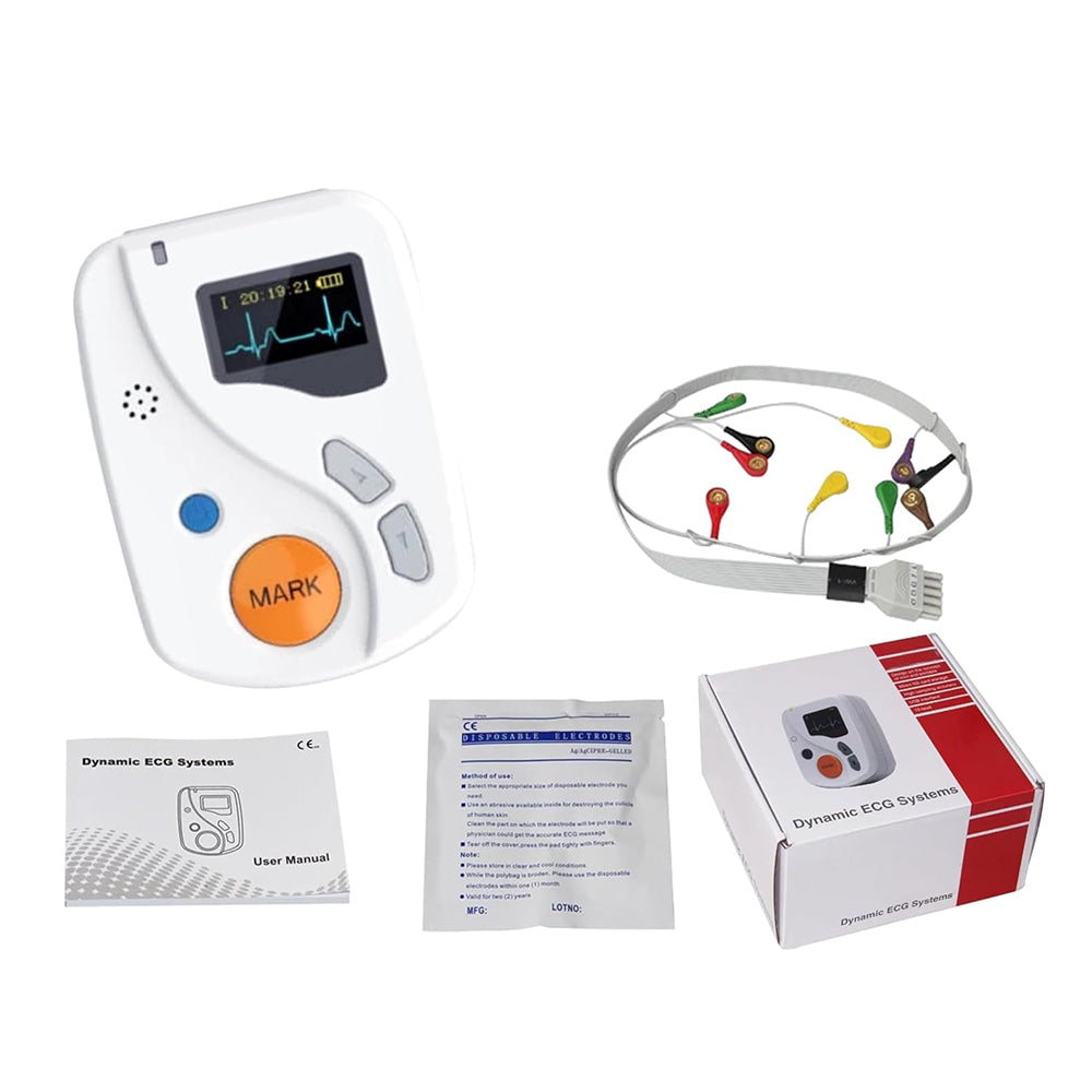 Portable ECG Dynamic Electrocardiogram 24 Hours ECG System Holter ECG #