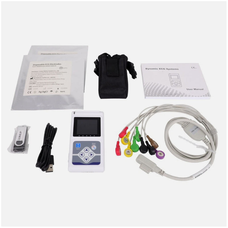 Dynamic Electrocardiograph System 24 Hours Holter ECG Machine #