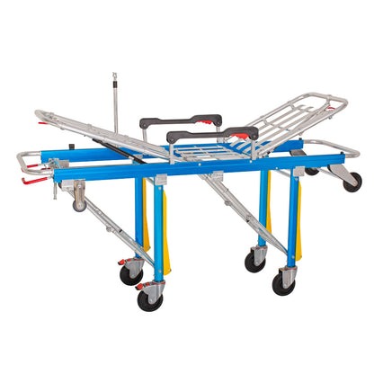 FDA Durable Aluminum Alloy Ambulance Stretcher with Smooth Rolling Wheels #