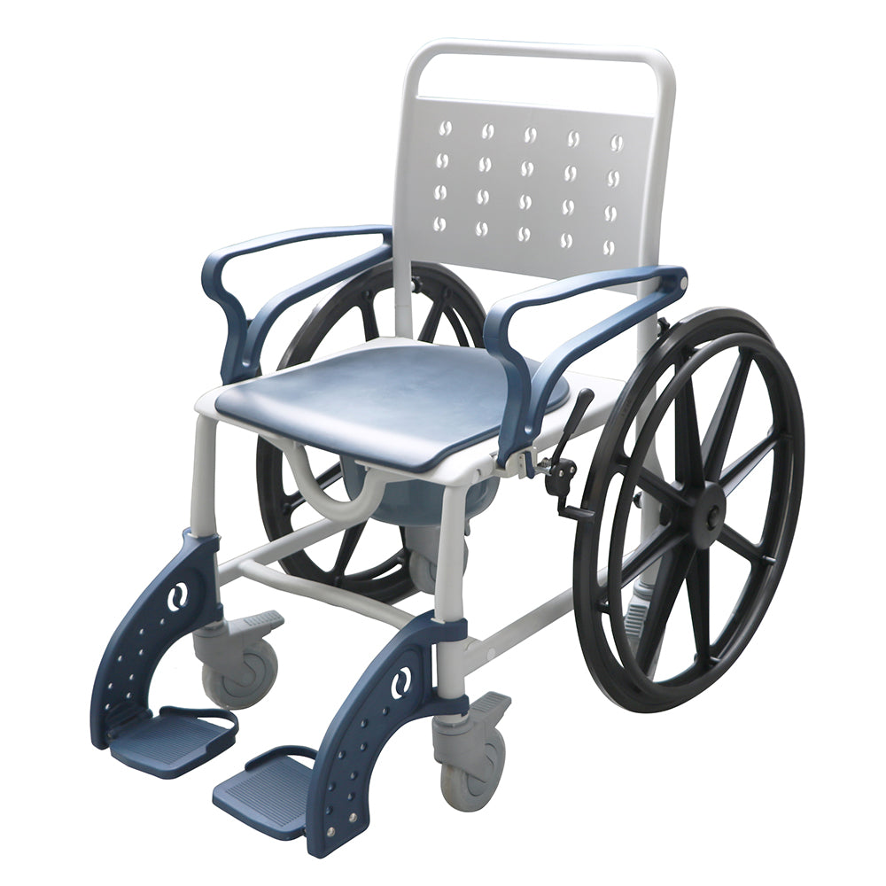 Adjustable Bath Commode Wheel Chair Foldable Disabled Commode Chair #