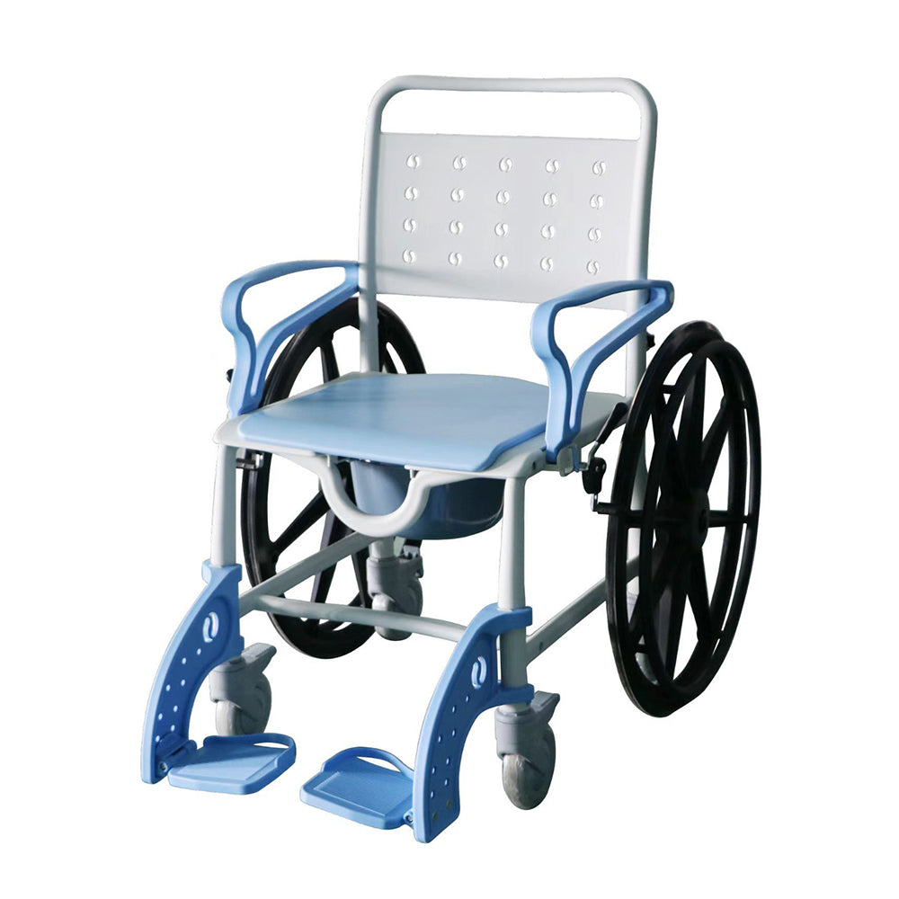 Adjustable Bath Commode Wheel Chair Foldable Disabled Commode Chair #