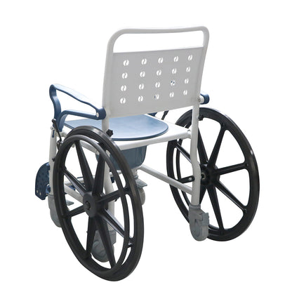 Adjustable Bath Commode Wheel Chair Foldable Disabled Commode Chair #