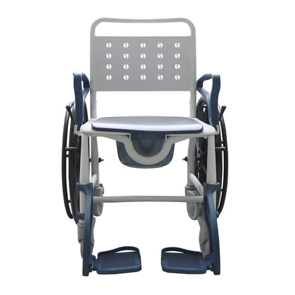Adjustable Bath Commode Wheel Chair Foldable Disabled Commode Chair #