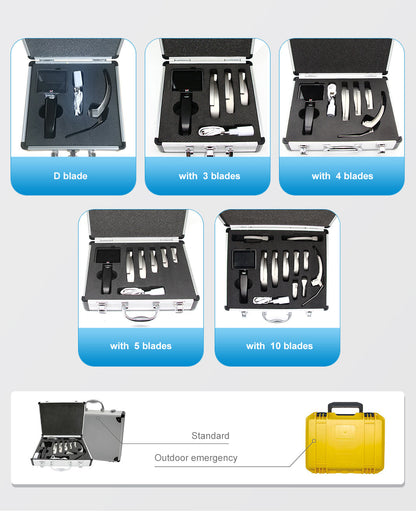 Surgical Laryngoscope 3'' TFT OLED Portable Video Laryngoscope with Reusable Blades #