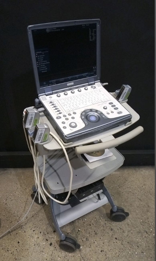 GE LOGIQ E PORTABLE ULTRASOUND MACHINE WITH 3 PROBES (3S,12L,4C) #