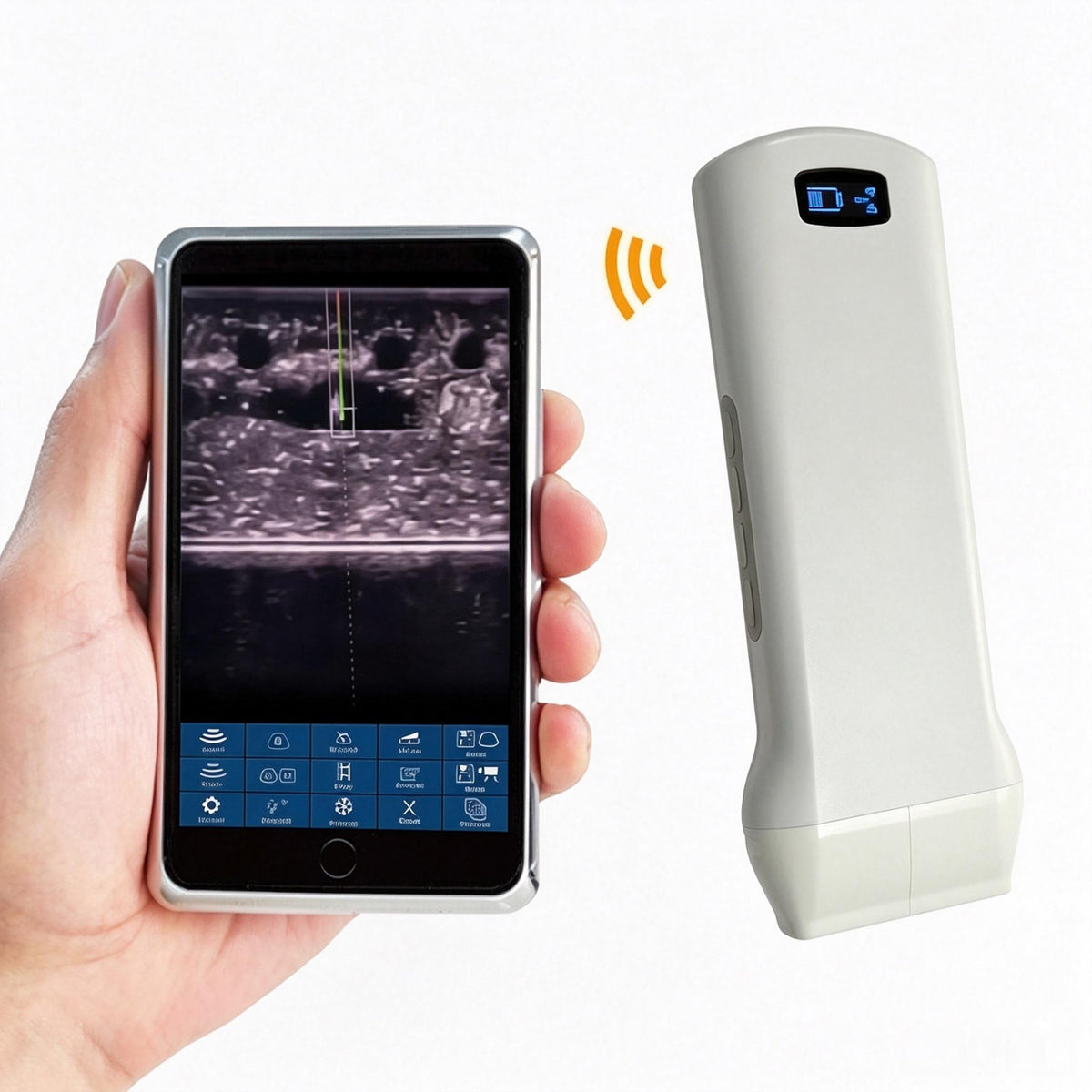 Global Healthcare Medical palm-sized wireless linear color Doppler ultrasound scanner with magnetic navigation for precise needle visualization