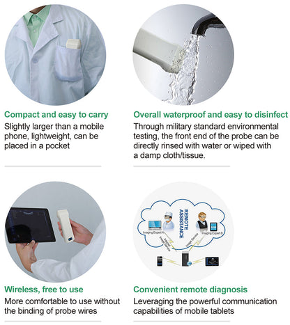 Global Healthcare Medical palm-sized wireless linear color Doppler ultrasound scanner with magnetic navigation for precise needle visualization