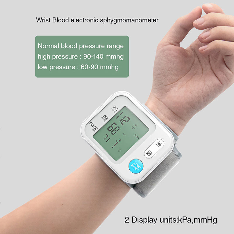 Wrist Blood Pressure Monitor Portable BP Machine Sphygmomanometer #