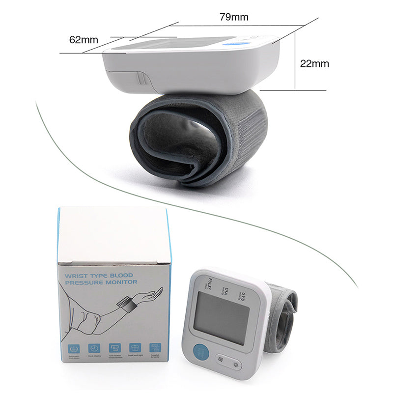 Wrist Blood Pressure Monitor Portable BP Machine Sphygmomanometer #