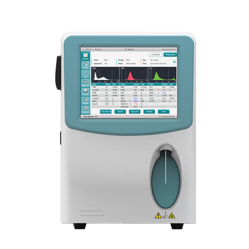 3-Part Blood Cell Counter CBC Hematology Analyzer #