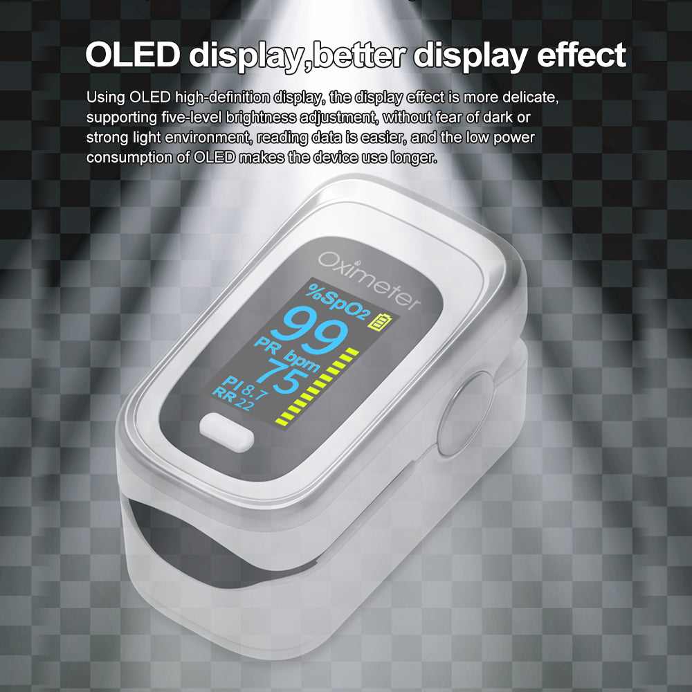 Finger Blood Oxygen OLED Display Fingertip Pulse Oximeter #