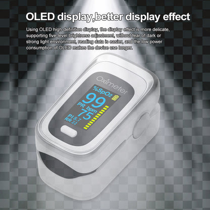 Finger Blood Oxygen OLED Display Fingertip Pulse Oximeter #
