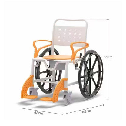 Adjustable Bath Commode Wheel Chair Foldable Disabled Commode Chair #