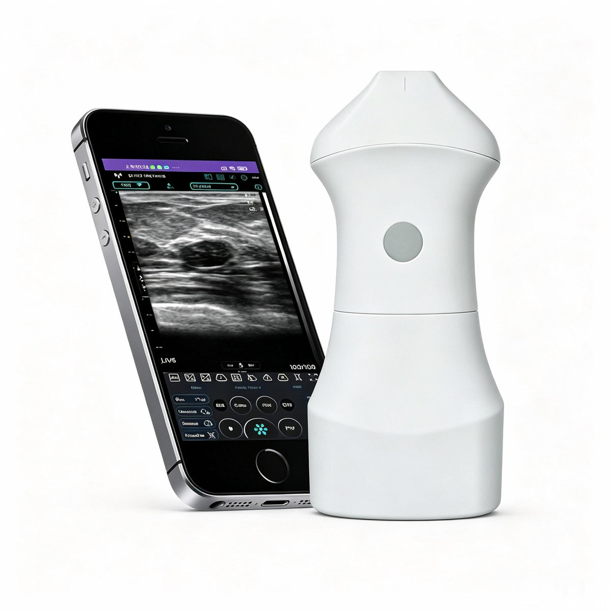 Global Healthcare Medical palm-sized wireless linear ultrasound scanner with replaceable battery for high-resolution superficial imaging