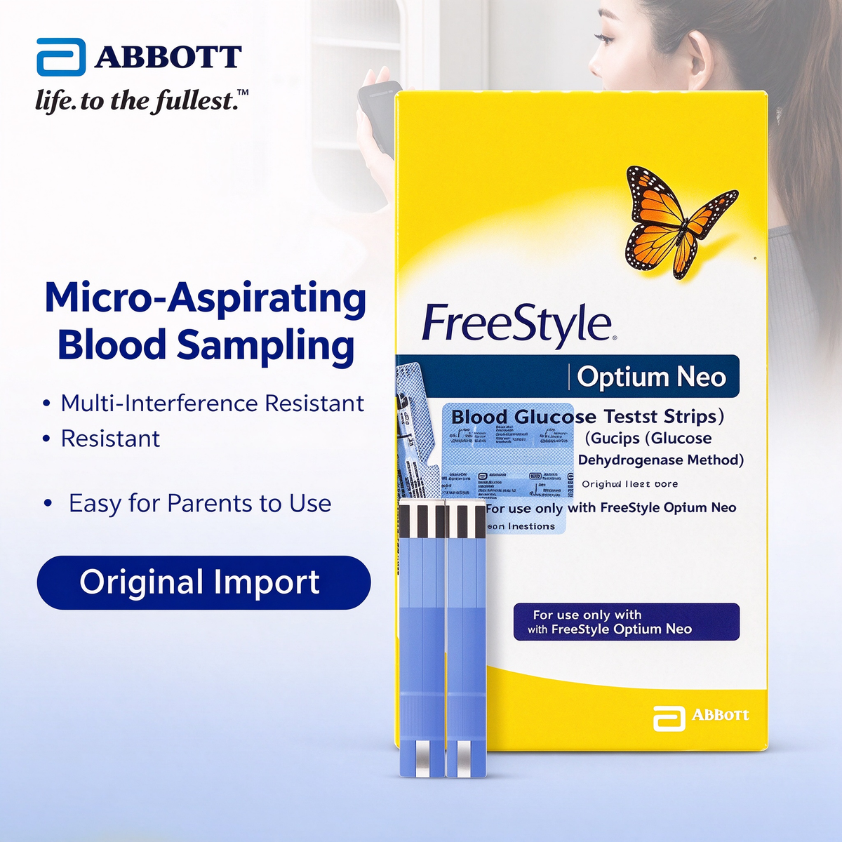 Abbott Home Blood Glucose Test Strips, No Coding Required (50 Strips and Lancets), Compatible with Libre