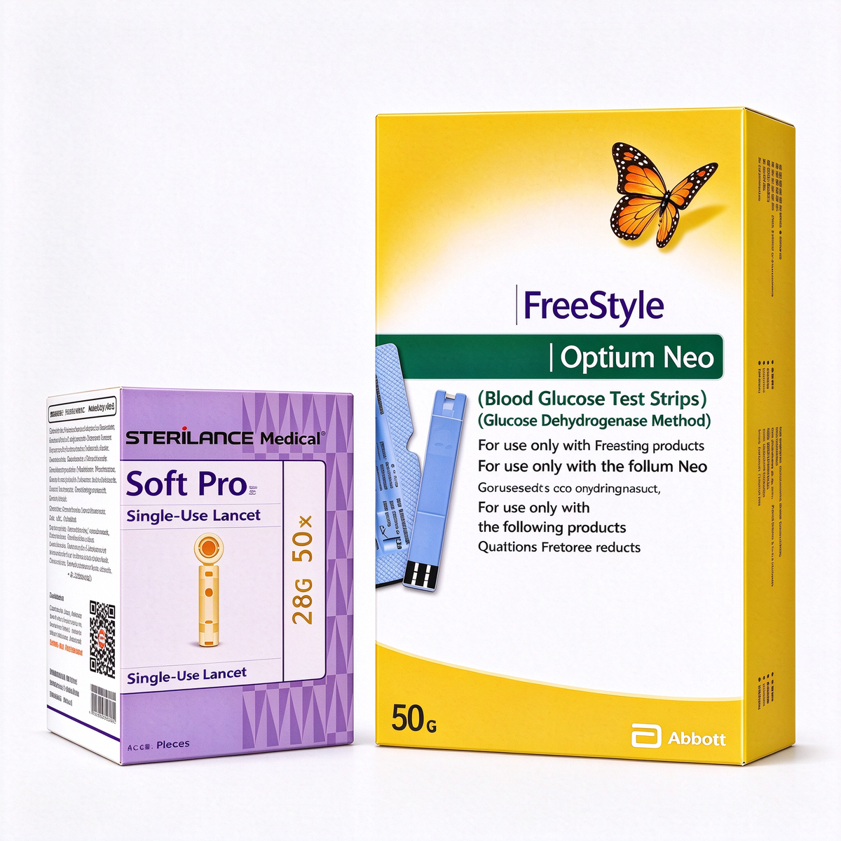 Abbott Home Blood Glucose Test Strips, No Coding Required (50 Strips and Lancets), Compatible with Libre